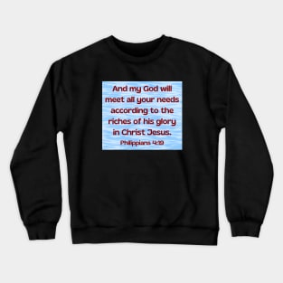 Bible Verse Philippians 4:19 Crewneck Sweatshirt